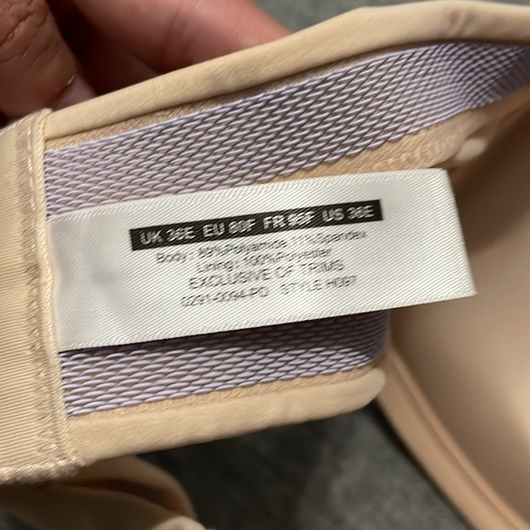 💙NEW Delmira Lace Strapless Push Up Plunge Bra in Beige size 36E (36DD) - Picture 5 of 5